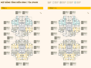 Mặt bằng căn hộ Masteri Grand View, The Global City (tầng 6 và tầng 7-14)