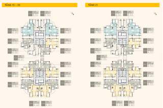 Mặt bằng căn hộ Masteri Grand View, The Global City (tầng 15-20 và tầng 21